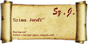Szima Jenő névjegykártya