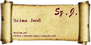 Szima Jenő névjegykártya