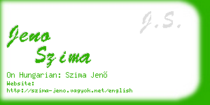 jeno szima business card