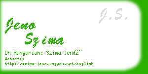 jeno szima business card